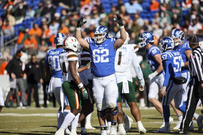 Duke left tackle Graham Barton was named a first-team All-ACC player on Tuesday. 