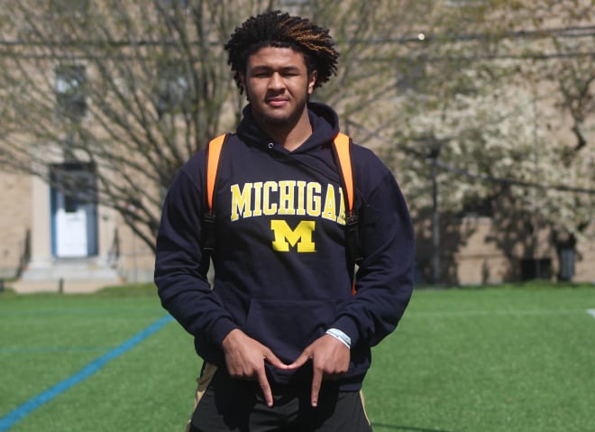 New England defensive end TJ Guy is committed to Michigan. 