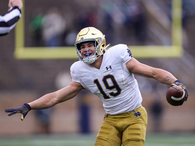 Freshman wide receiver Jaden Greathouse made a game-high 11 catches for 118 yards in the Saturday's Blue-Gold Game.