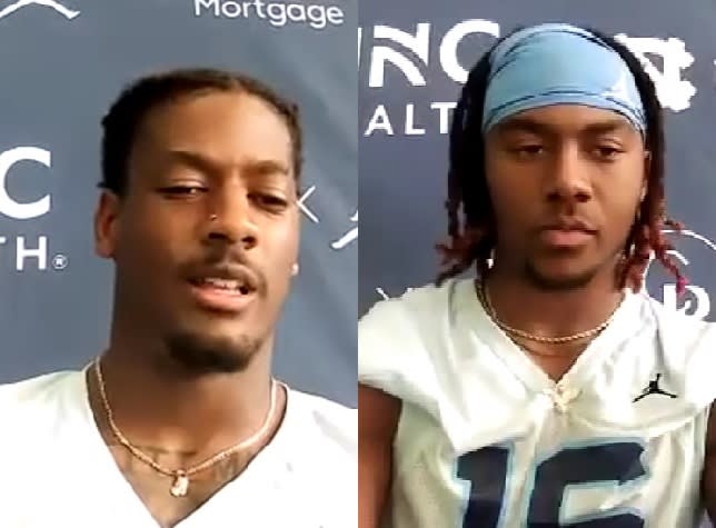 UNC defensive players Don Chapman and DeAndre Boykins met with the media following practice Tuesday.