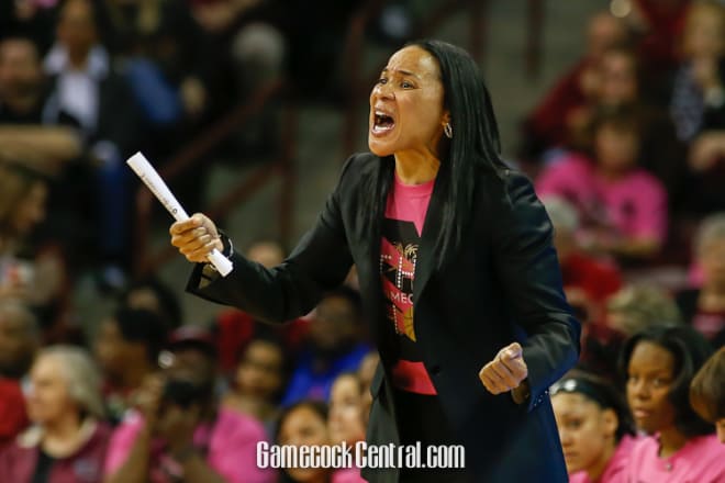 USC head coach Dawn Staley was not happy with her top-seeded Gamecocks being shipped to the West Region in Stockton, CA.