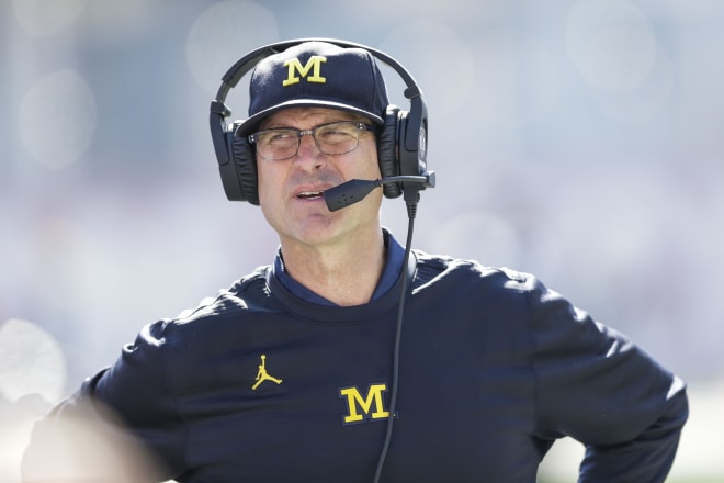 Michigan football head coach Jim Harbaugh