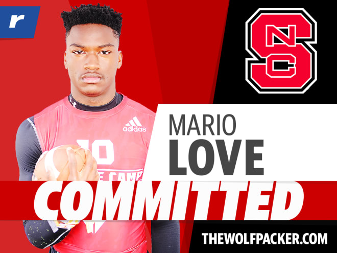 Cornerback Mario Love Jr. committed to NC State Wolfpack football.