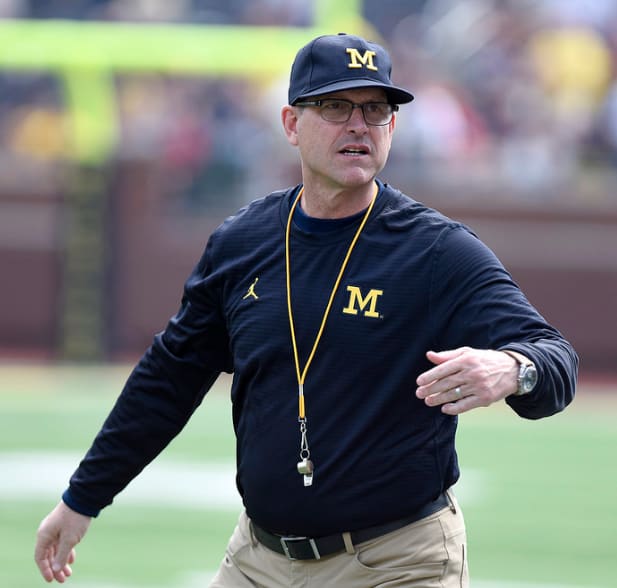 Michigan Wolverines head football coach Jim Harbaugh has won 69 percent of his games in six seasons at U-M.