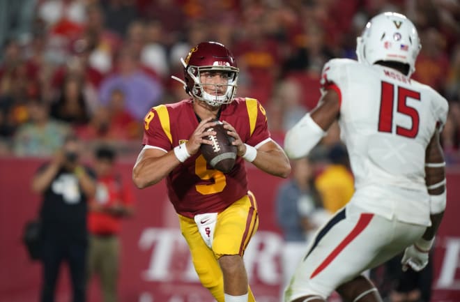 Freshman QB Kedon Slovis completed 28 of 33 passes for 377 yards and 3 TDs vs. Stanford in his first collegiate start.