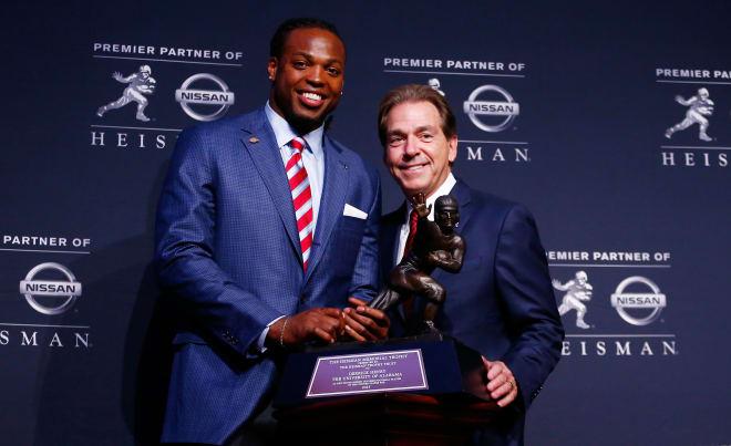 Former Alabama running back Derrick Henry is the last Doak Award winner to also claim the Heisman Trophy (Photo by Mike Stobe/Getty Images).