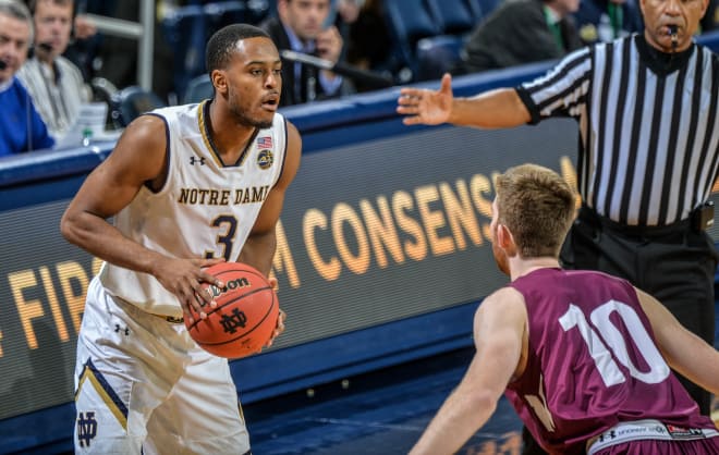 Senior wing V.J. Beachem scored a game-high 20 points to help Notre Dame improve to 10-2.