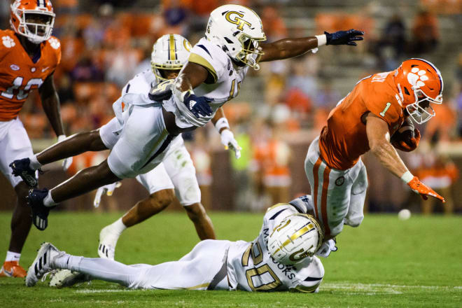 GT LB Quez Jackson is tied for 12th nationally in total tackles (Photo: JOSH MORGAN/Staff via Imagn Content Services, LLC).