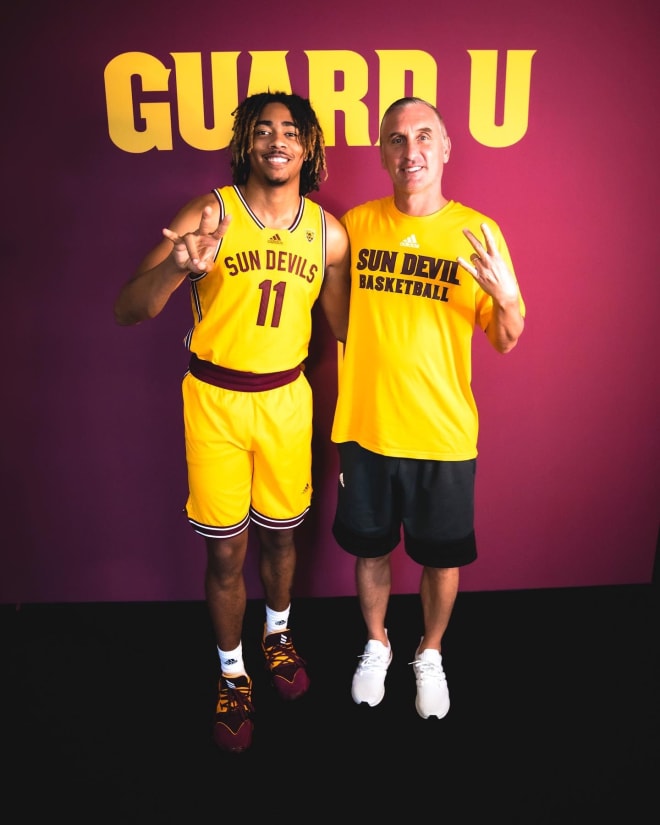 Braelon Green and ASU head coach Bobby Hurley during Green's official visit