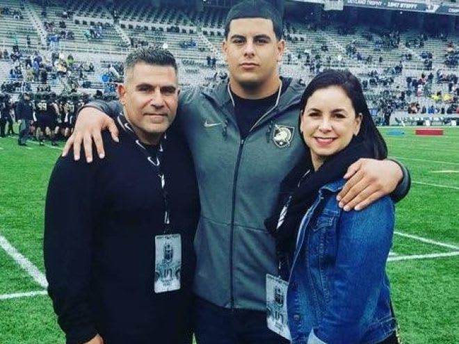 Official Visit: Perez was joined by his parents as they take in the Army-Air Force pre-game warm-ups