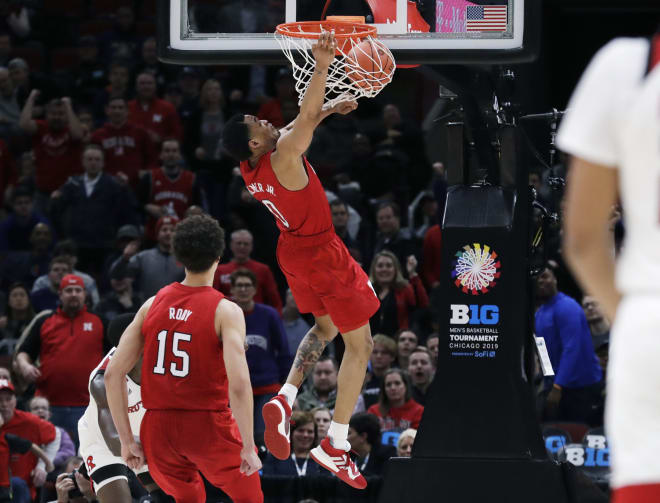 James Palmer Jr. scored a career-high 34 points to lead Nebraska to an improbable win over Rutgers in the first round of the Big Ten Tournament on Wednesday night.