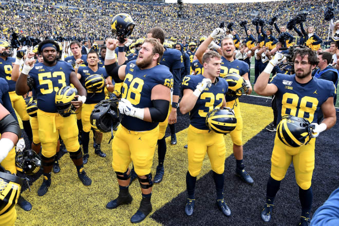 Michigan senior center Andrew Vastardis is ready to take over at center (No. 68)