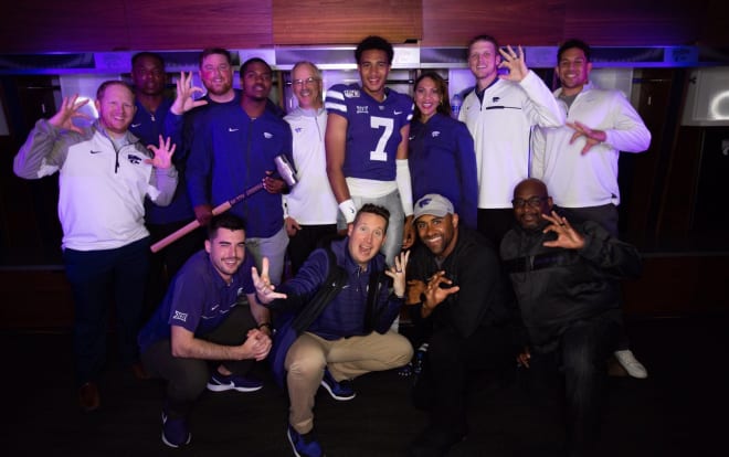 Quarterback target C.J. Stroud and his family at Kansas State for their official visit.