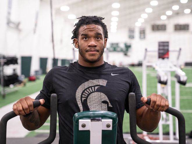 Michigan State linebacker Jordan Hall during winter workouts