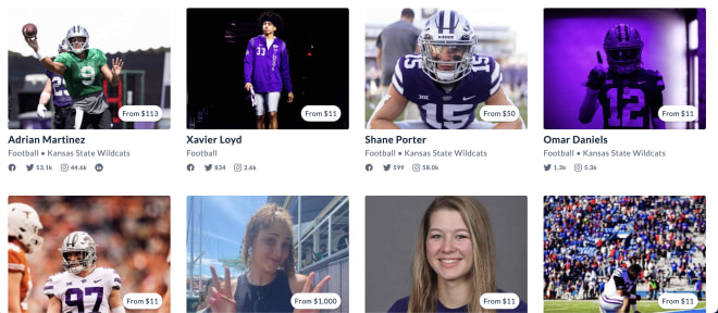 A look at what K-State's Opendorse page, Wildcats Marketplace, looks like