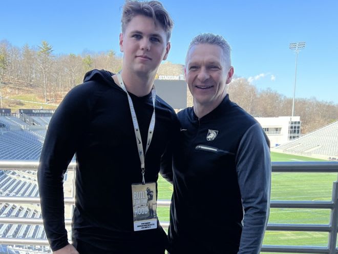 Army TE commit Ryan Vanscoy with Black Knights' HC Jeff Monken