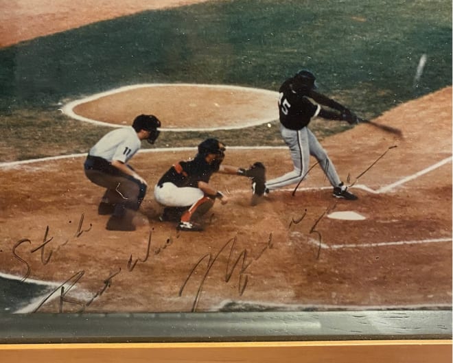 Scott Stricklin joked that Michael Jordan popped up in this at-bat. Jordan claimed it was a double.
