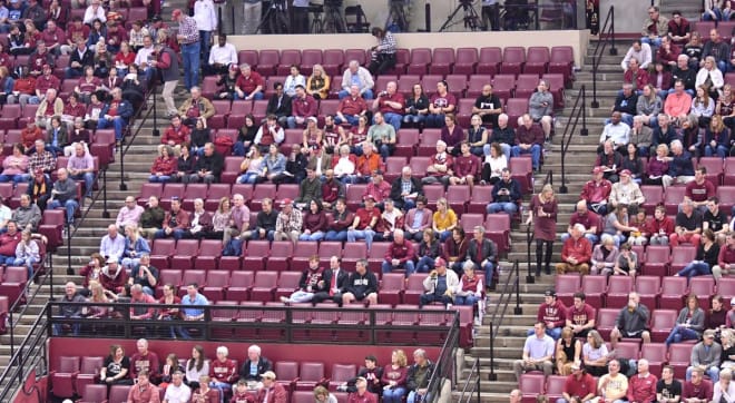 This is a common view seen by television during many FSU basketball home games.