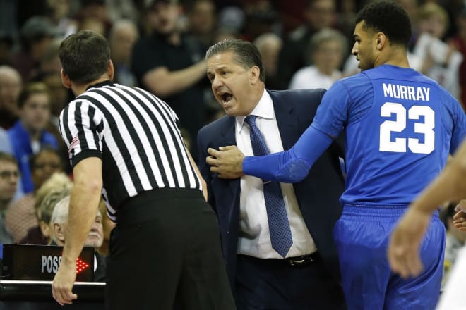 John Calipari reacts to being ejected from Saturday's game