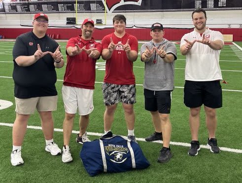 In-state offensive lineman Samuel Simpson camped with the Badgers earlier this week. 