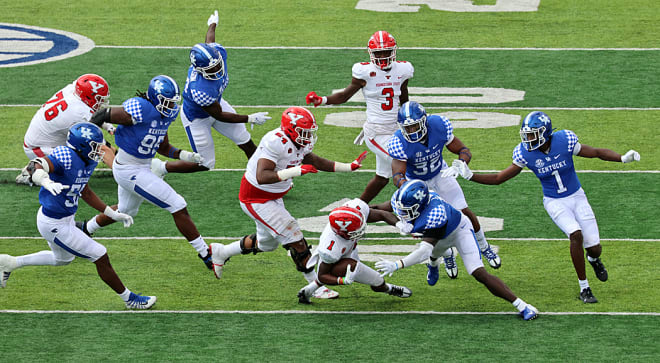 The Kentucky defense swarmed to the ballcarrier in last week's game against Youngstown State in an effort to preserve the Cats' first shutout since 2009.