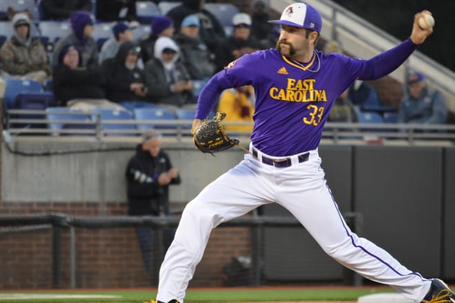 ECU's Jacob Wolfe picked up his fourth win  against just two losses in a 9-5 victory at Wilmington.