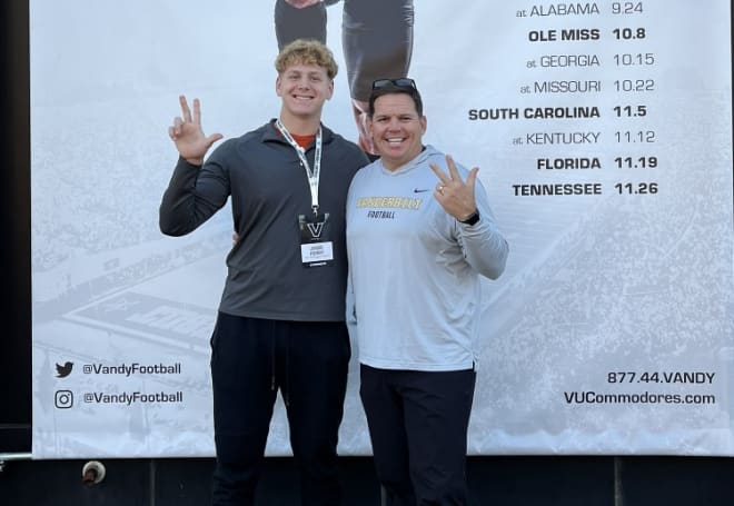 2024 OL Jesse Perry during his recent visit to Vanderbilt