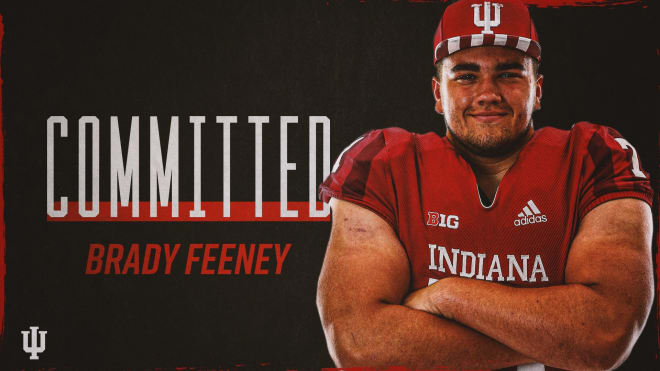Brady Feeney is the third offensive line commitment for the Indiana Hoosiers' 2020 class. 