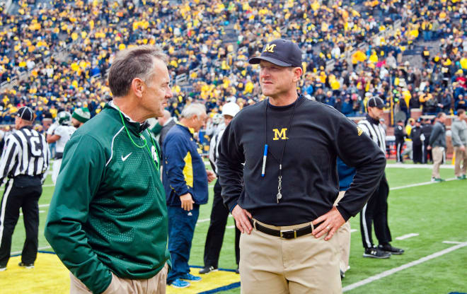 Jim Harbaugh holds a 1-1 record against Michigan State as head coach at Michigan.