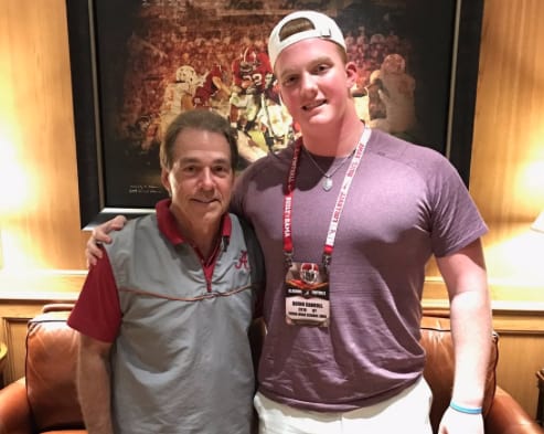 2019 OL Quinn Carroll with Nick Saban