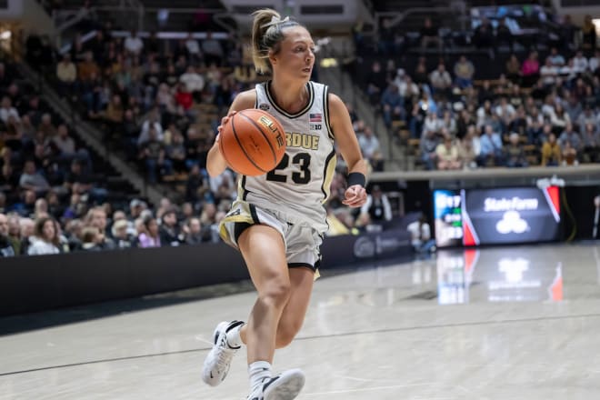 Purdue Boilermakers guard Abbey Ellis (23) drives hard to the hoop during the NCAA women s basketball game against the Southern Jags, Sunday, Nov. 12, 2023, at Mackey Arena in West Lafayette, Ind. Purdue won 67-50.