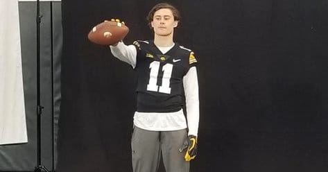 Class of 2021 in-state wide receiver Brody Brecht earned an offer from Iowa at camp Sunday.