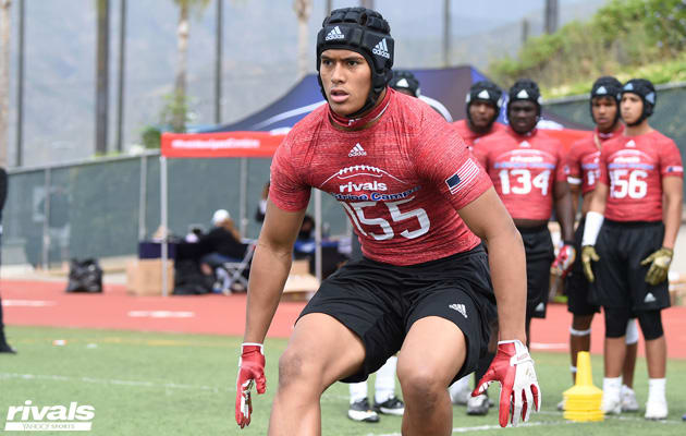 Solomon Tuliaupupu was a standout performer at the Los Angeles Rivals Three Stripe Camp.