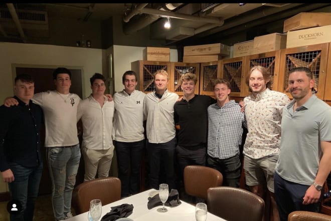 Michigan Wolverines football's quarterbacks enjoyed a steak dinner with position coach Matt Weiss at The Chop House.