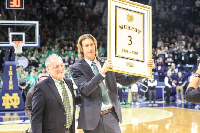 Murphy, with Notre Dame director of athletics Jack Swarbrick, joined the Ring of Honor.