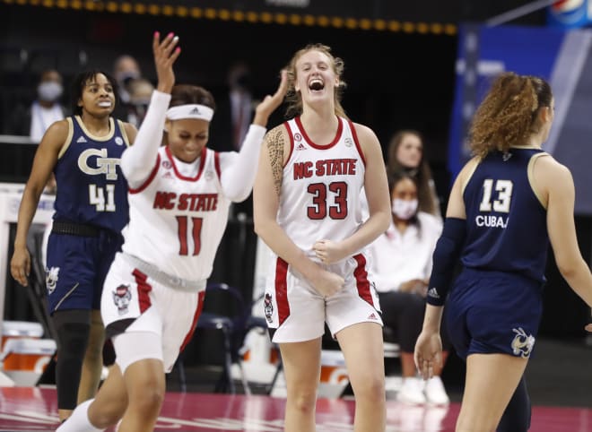 NC State Wolfpack women's basketball Elissa Cunane and Jakia Brown-Turner 