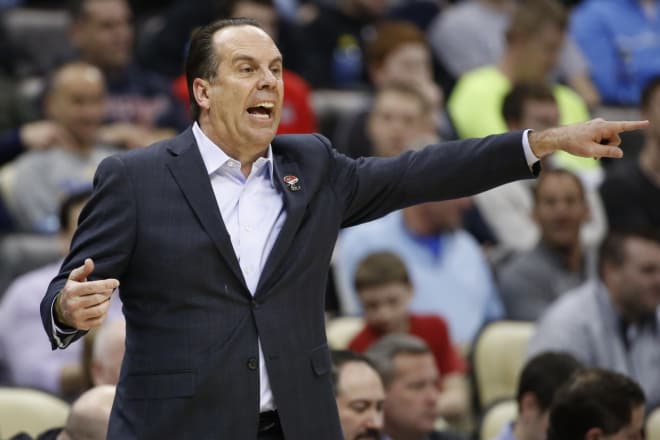 Notre Dame Fighting Irish men’s basketball head coach Mike Brey during a game