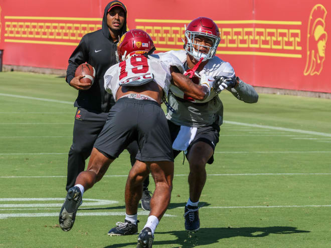 USC defensive back Jaylin Smith works through drills Wednesday.