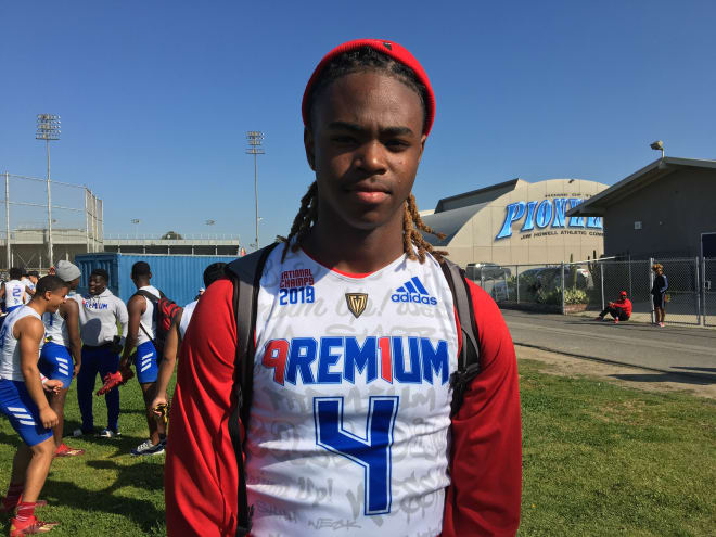 2022 QB Maalik Murphy competed at Premium's 7-on-7 tournament in Anaheim on Saturday.