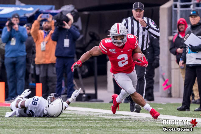 J.K. Dobbins finished with 157 yards on 36 carries.