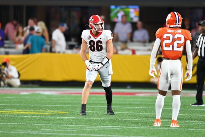 Tight end John FitzPatrick is one of five Bulldogs using his likeness to help raise money for charity. (Radi Nabulsi/UGASports.com)