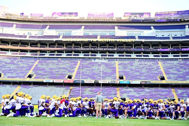 LSU practiced Thursday afternoon in Tiger Stadium, site of Saturday's 5 p.m . SEC opener vs. Mississippi State.