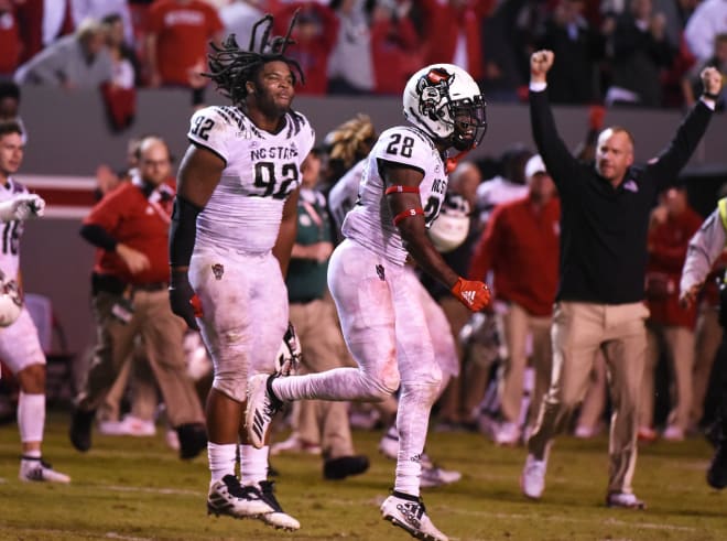 Senior defensive lineman Larrell Murchison and NC State's defense celebrated a win in which it had eight sacks.