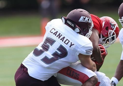 LB Jeffrey Canady had over 100 tackles last season (EKU photo)