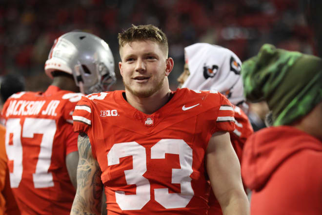 Ohio State defensive end Jack Sawyer is a leading candidate for captain. (Birm/DTE)