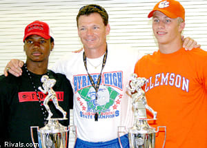 06 DB Prince Miller, Byrnes HC Bobby Bentley, and Will Korn