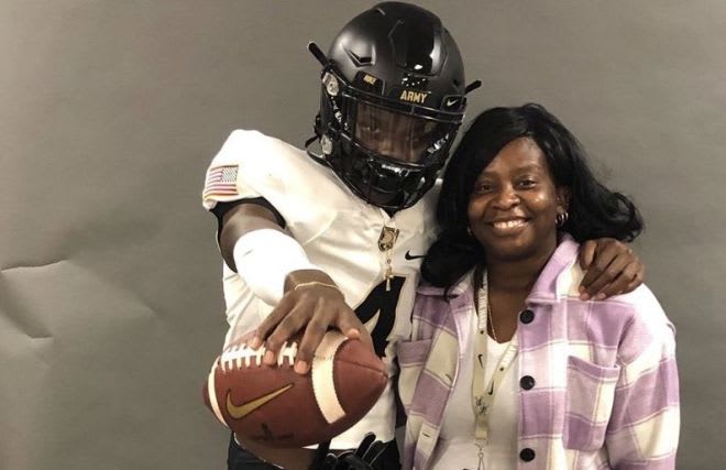 Cornerback prospect Kyeaure Magloire & Mom during his Official Visit to Army West Point